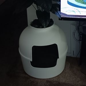 A cat plant litter box